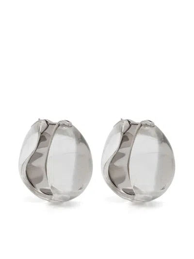 Coperni Logo Earrings In White