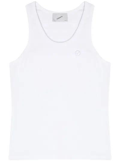 Coperni Logo-embroidered Cotton Top In White
