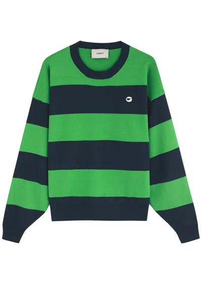 Coperni Logo-embroidered Striped Knitted Jumper