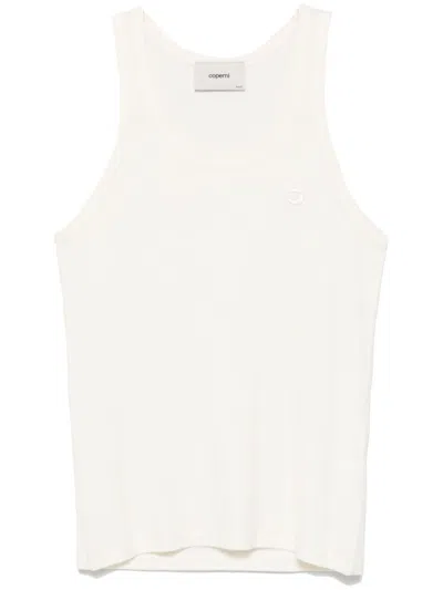 Coperni Logo-embroidered Tank Top In Nude