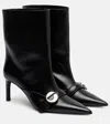 Coperni 70mm Buckle-fastening Pointed-toe Boots In Black