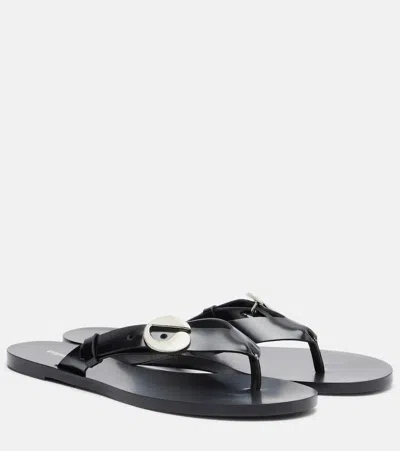 Coperni Logo Leather Thong Sandals In Black