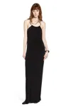 Coperni Suspended Triangle Backless Column Maxi Dress In Black