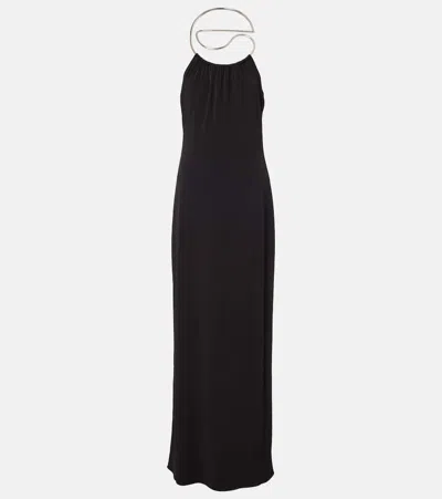 COPERNI LOGO NECKLACE EMBELLISHED HALTERNECK GOWN