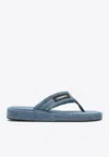 Coperni Blue Denim Branded Flip Flops In Blue
