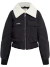 Coperni Logo-patch Faux-shearling Puffer Jacket In Black