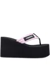 Coperni Quilted Strap Platform Wedge Sandal In ブラック