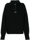 Coperni Logo Patch Half-zip Jumper In Black