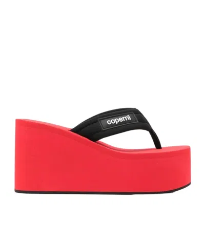 Coperni Platform Wedge Slides And Open Toe Sandals In Pink