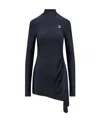Coperni Asymmetric Midi Dress In Black