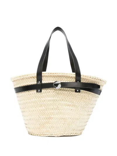 Coperni Logo-plaque Bucket Bag In Neutrals