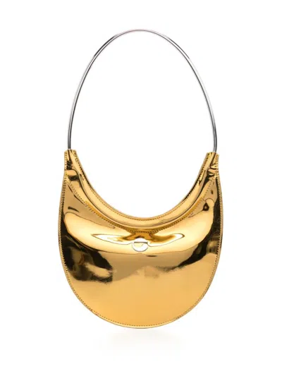 Coperni Swipe Metallic Shoulder Bag In Gold