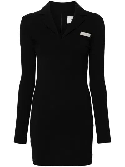 Coperni Logo-plaque Mini Dress In Black
