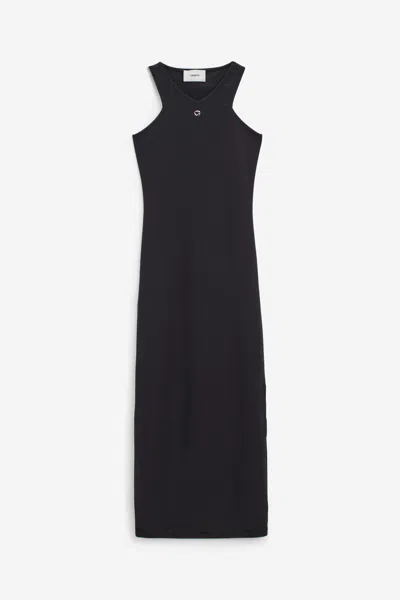COPERNI LOGO PLAQUE SIDE SLIT MIDI DRESS