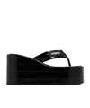 Coperni Wedge Heel Platform Sandals With Thong Strap In Black