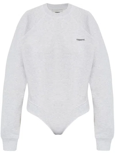 Coperni Logo-print Bodysuit In Grey