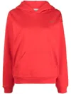 Coperni Horn Cotton-blend Jersey Hoodie In Red