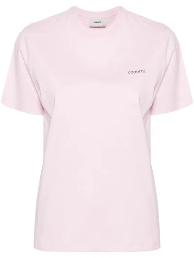 Coperni Logo-print Cotton T-shirt In Pink