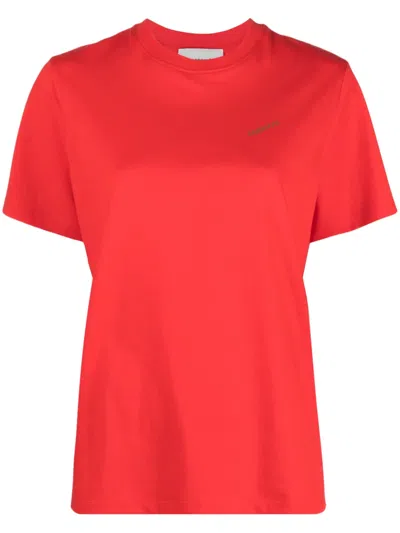 Coperni Logo-print Cotton T-shirt In Red
