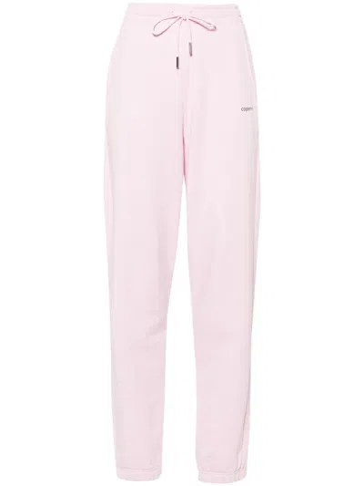 Coperni Logo-print Jersey Track Pants In Pink