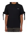 Coperni Logo-print Ruffle-trim T-shirt In Black