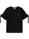 Coperni Logo-print Ruffle-trim T-shirt In Black
