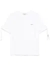 Coperni Logo-print Ruffle-trim T-shirt In Weiss