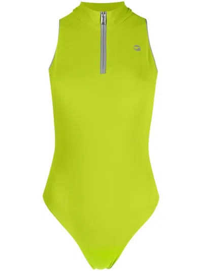 Coperni Logo-print Sleeveless Zipped Top In Green