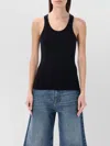 Coperni Ribbed Stretch Viscose Tank Top In Black