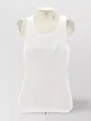 Coperni Ribbed Sleeveless Cotton Tank Top In White