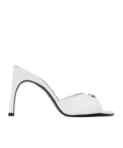 Coperni Logo Round Head High-heeled Sandals In White