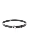 Coperni Logo Skinny Leather Belt In Black