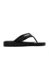 Coperni Logo-appliquéd Rubber-trimmed Croc-effect Patent Leather Flip Flops In Black
