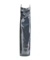 Coperni Ruched Sequin-embellished Gown In Blue