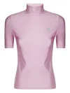 Coperni Womens High-neck Fitted Stretch-woven Top Pink Xs In Pink
