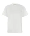 Coperni Crew Neck Ribbed Profiles Short Sleeves Cotton T-shirt In White