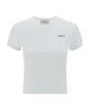 Coperni Crew Neck Ribbed Profiles Short Sleeves Cotton T-shirt In White
