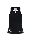 Coperni Petal-embroidered Tank Top In Black  
