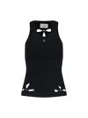 Coperni Petal-embroidered Tank Top In Black