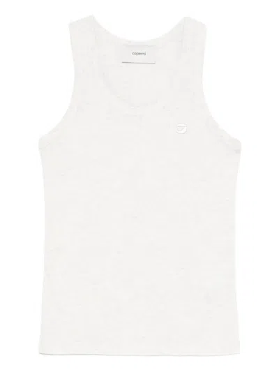 Coperni Sleeveless Top With Scoop Neck Design In White