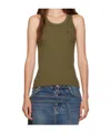 Coperni Ribbed Scoop-neck Tank Top In Green