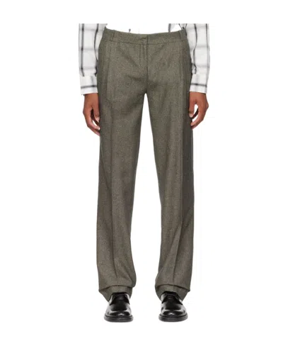 Coperni Brown Tailored Trousers In Dark Moss