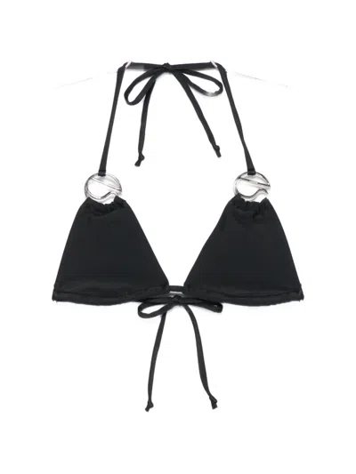 Coperni Logo-appliqué Bikini Top In Black