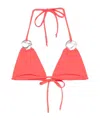 Coperni Logo-appliqué Bikini Top In Pink