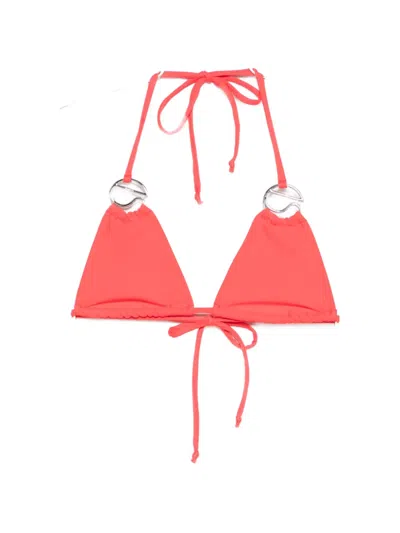 Coperni Logo-appliqué Bikini Top In Red