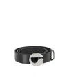 Coperni Logo-buckle Leather Belt In Black