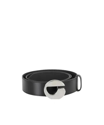 Coperni Logo-buckle Leather Belt In Black