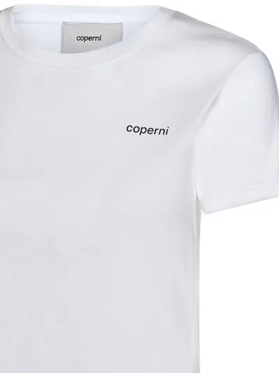 Coperni Logo-embroidered Cotton T-shirt In White