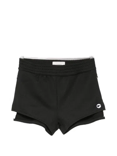 Coperni Logo-embroidered Shorts In Black