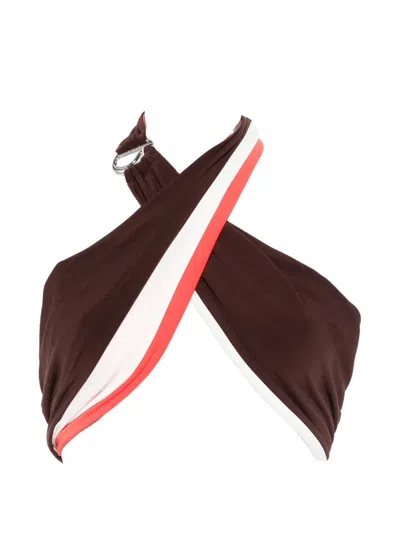 Coperni Logo-embroidered Tank Top In Brown